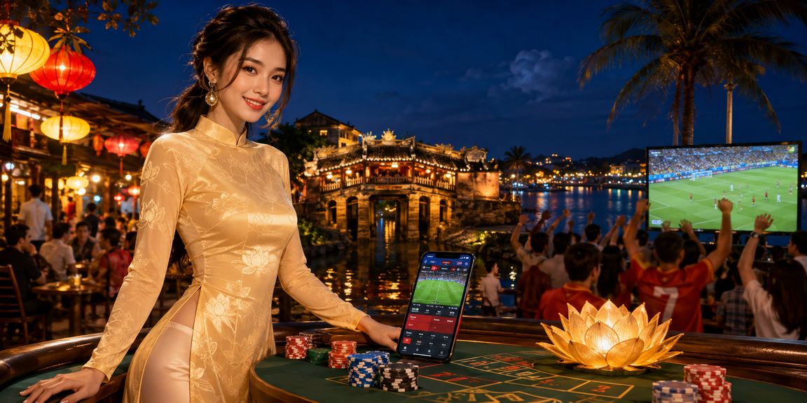 Người dùng mặc áo dài tại Hội An chơi game mới trên điện thoại di động